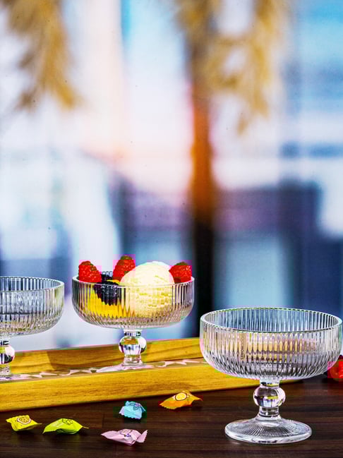 Goodhomes Clear Glass Ice Cream Cup - Set of 6 (330 ml)