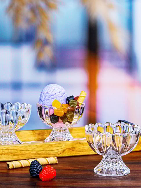 Goodhomes Clear Glass Ice Cream Cup - Set of 6 (120 ml)