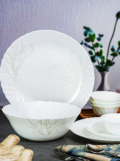 Cello White Opalware Dinner Set