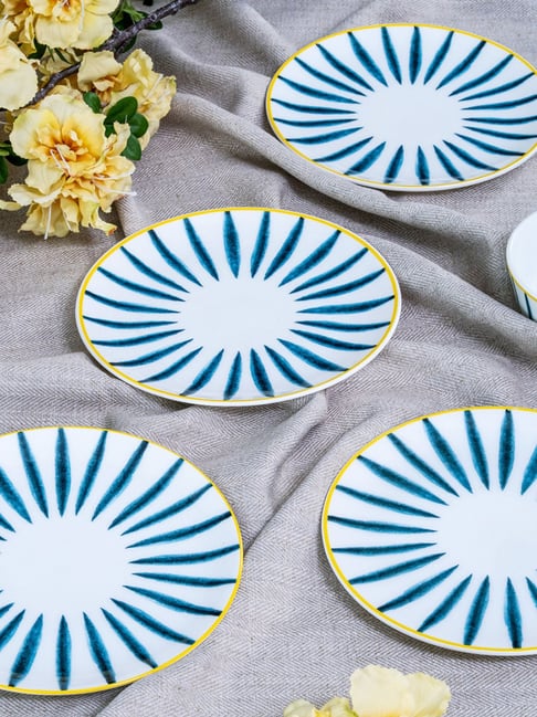 Goodhomes White Bone China Serving Plate - Set of 4