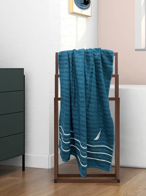 Nautica Oasis Blue Bamboo Cotton High Absorbency Bath Towel