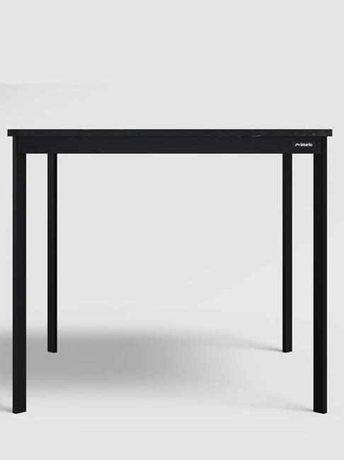 Godrej Interio Franky Metal 4 Seater Dining Table Finish Color - Black, Knock Down