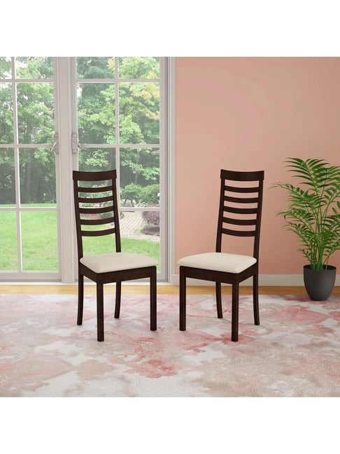 Godrej Interio JESSICA DIN CHAIR IND MAHOGAN1 Solid Wood Dining Chair Set  of 2, Indian Mahogany