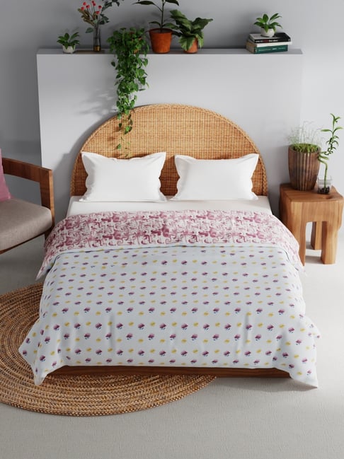 Bianca Mezzo Wine & White Cotton Geometric Double Dohar