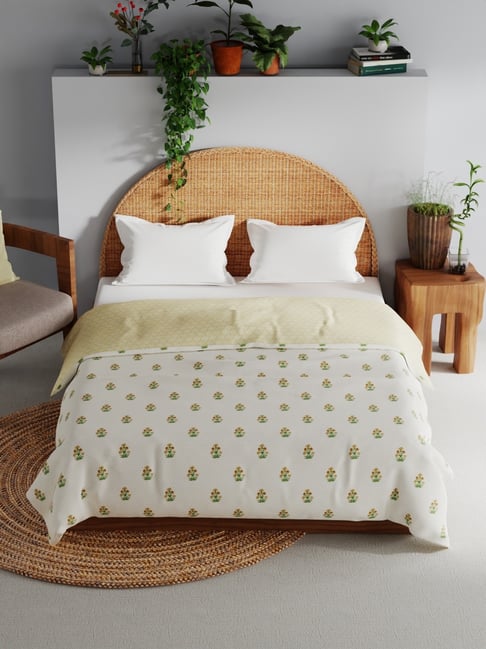 Bianca Mezzo Gold Cotton Floral Double Dohar