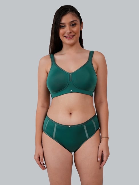 Soie Green Solid Lingerie Set