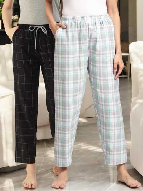 Kryptic Grey & Black Cotton Relaxed Fit Printed Lounge Pants - Pack of 2-picture-19