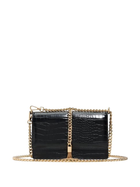 Aldo Black Animal Effect Cross Body Bag