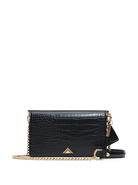 Aldo Black Overflow Animal Effect Cross Body Bag