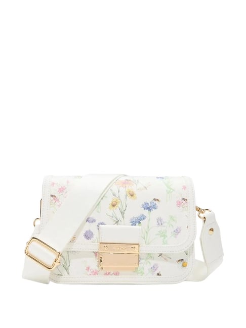 Aldo White Combo Floral Cross Body Bag