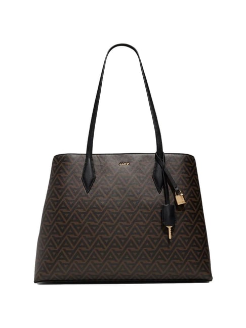 Aldo Brown Printed Tote Handbag
