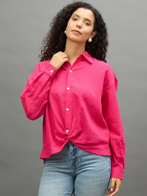 Club York Pink Cotton Solid Shirt-picture-30