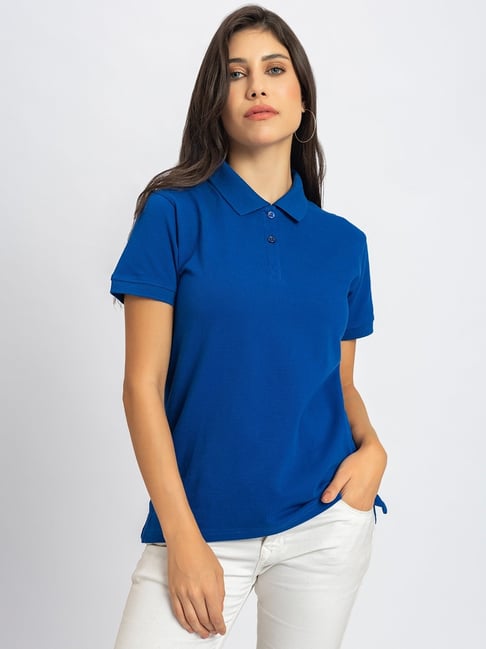 Lounge Dreams Royal Blue Regular Fit Polo T-Shirt