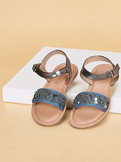 Pantaloons Junior Kids Navy Ankle Strap Sandals-picture-22