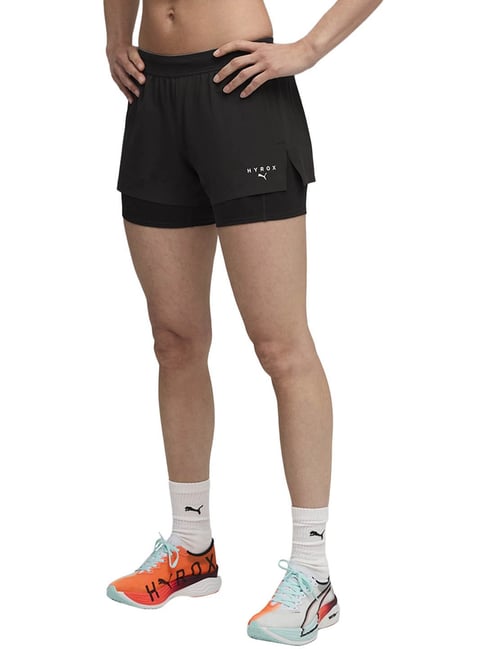 Puma X Hyrox Black Mid rise Regular Fit 2in1 Short-picture-30