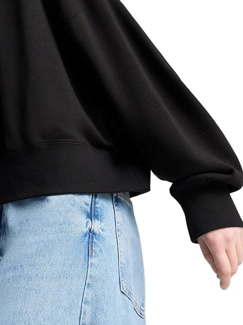 Puma Black Wardrobe Essentials Relaxed Fit Sweatshirt