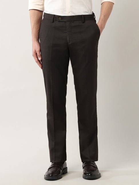 Arrow Brown Slim Fit Trousers-picture-26