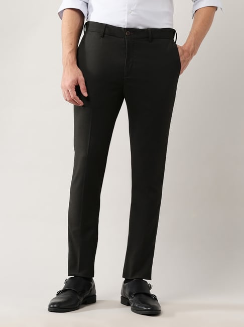 Arrow New York Green Slim Fit Self Pattern Trousers-picture-32