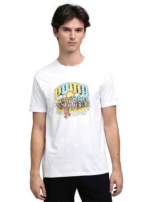 Puma White Nrp India Regular Fit T-Shirt