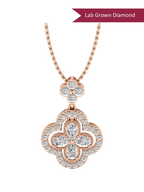SHINE ETERNAL Lab Grown Diamond 14k (585) Rose Gold Pendant for Women-picture-19