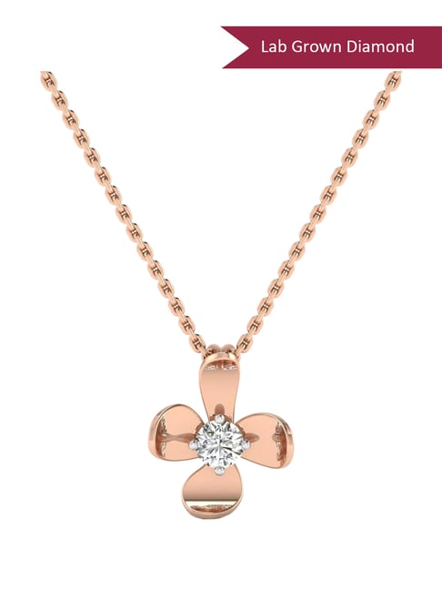 SHINE ETERNAL Lab Grown Diamond 14k (585) Rose Gold Pendant for Women-picture-15