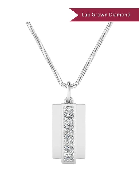 SHINE ETERNAL Lab Grown Diamond 14k (585) White Gold Pendant for Men-picture-41