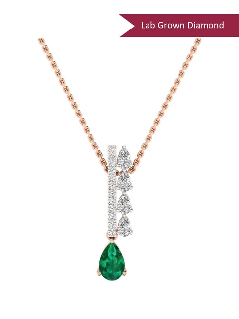 SHINE ETERNAL Lab Grown Diamond 14k (585) Rose Gold Pendant for Women-picture-13