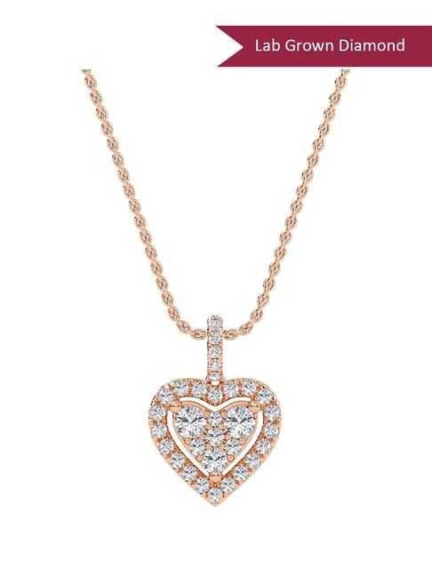 SHINE ETERNAL Lab Grown Diamond 18k (750) Rose Gold Pendant for Women-picture-48