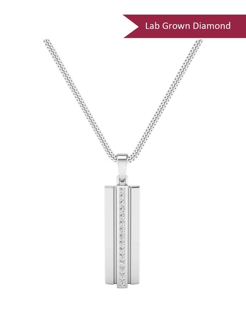 SHINE ETERNAL Lab Grown Diamond 14k (585) White Gold Pendant for Men-picture-22