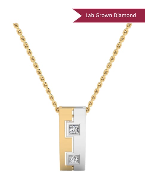 SHINE ETERNAL Lab Grown Diamond 14k (585) Yellow Gold Pendant for Men-picture-42