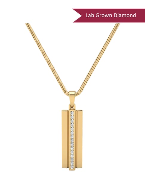 SHINE ETERNAL Lab Grown Diamond 18k (750) Yellow Gold Pendant for Men-picture-26