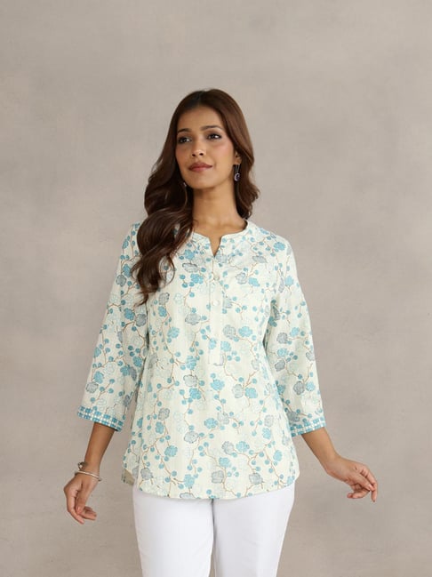 Fabindia White Cotton Printed Tunic-picture-18