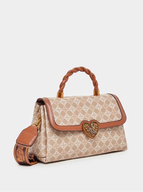 Styli Brown Printed Satchel Handbag-picture-14