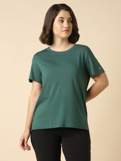 Van Heusen Green Cotton Relaxed Fit T-Shirt-picture-16