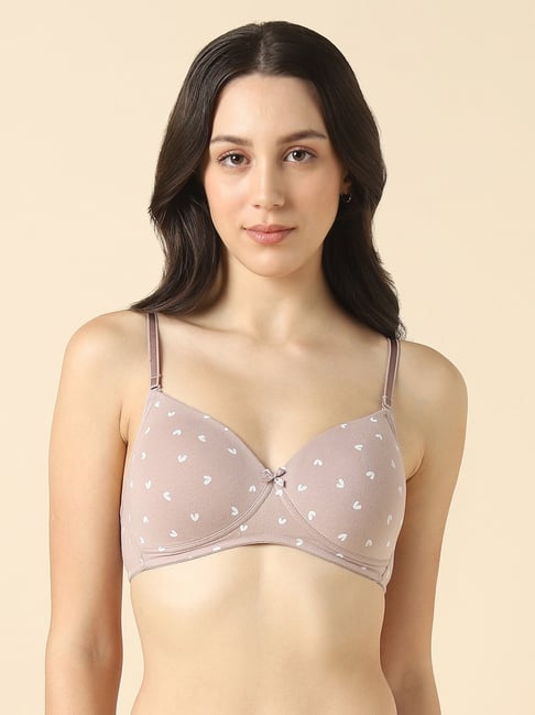 Van Heusen Purple Cotton Printed Bra