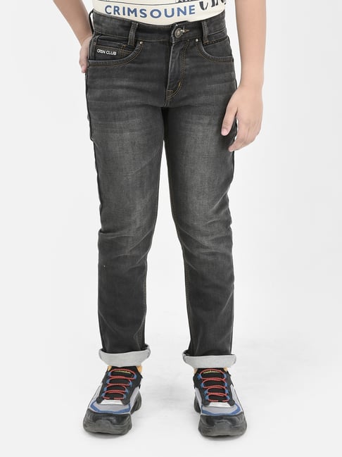 Crimsoune Club Boys Grey Slim Fit Jeans-picture-11