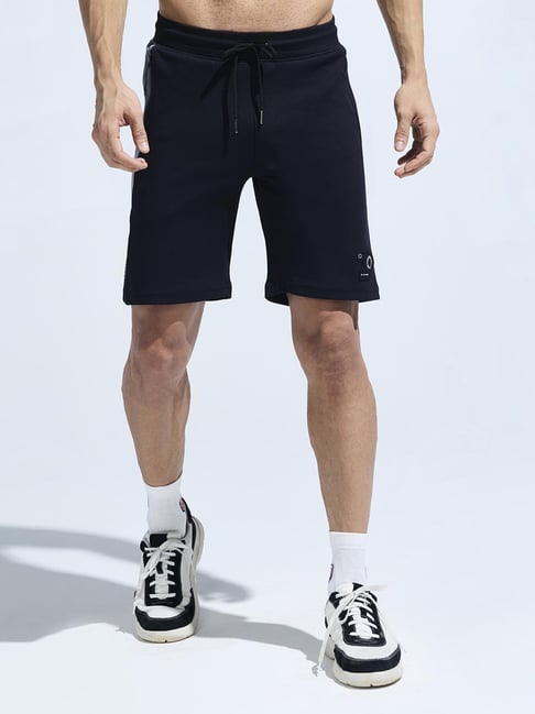 Domin8 Black Regular Fit Shorts