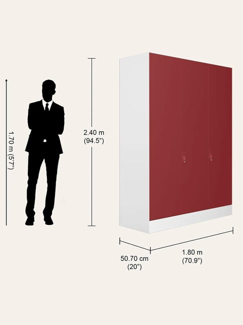 Godrej Interio Slimline XL 3 Door with Locker Metal Almirah Finish