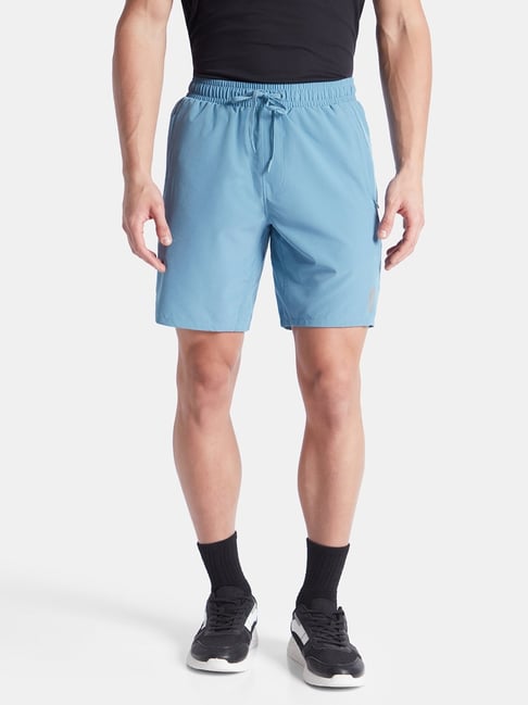 Jockey Blue Straight Fit Solid Shorts