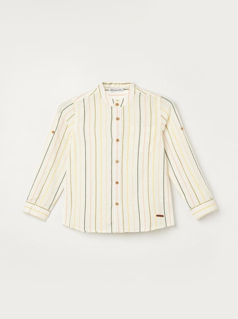 Fame Forever by Lifestyle Boys Off White Cotton Shirt-picture-20