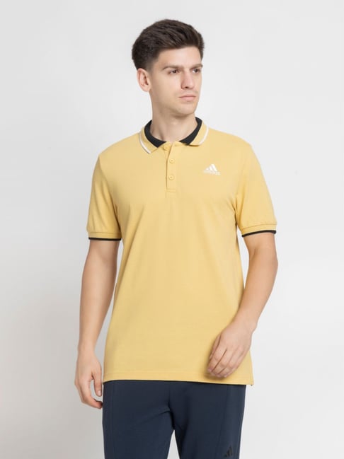 ADIDAS Yellow ESS Core Regular Fit Polo T-Shirt