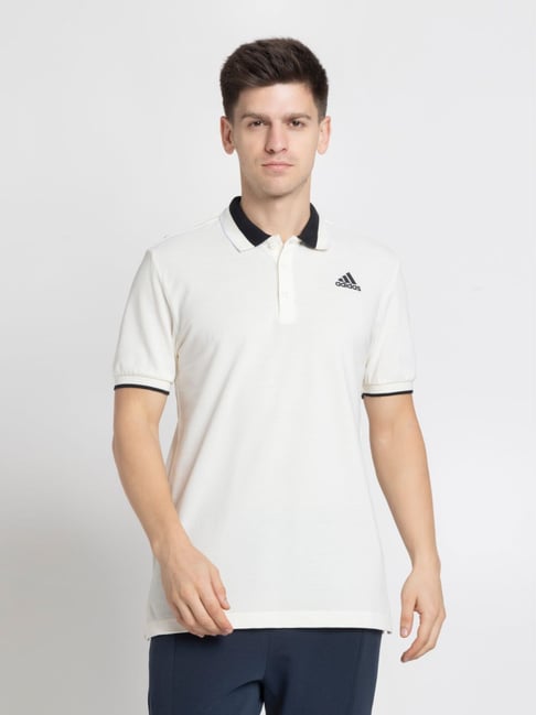 ADIDAS White ESS Core Regular Fit Polo T-Shirt