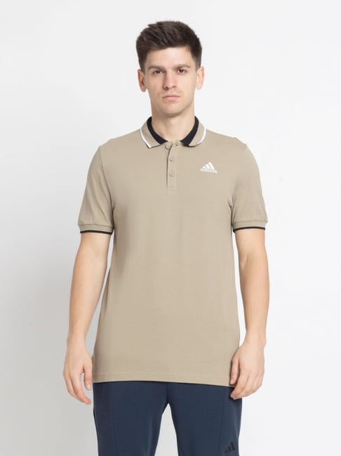ADIDAS Beige ESS Core Regular Fit Polo T-Shirt-picture-46
