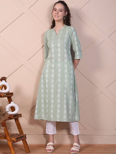 Aurelia Green Regular Fit Printed Kurta-picture-16