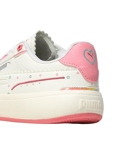 Puma Girls Warm White, Pinkscape Light Moss Tori Pixie Fona JR Sneakers