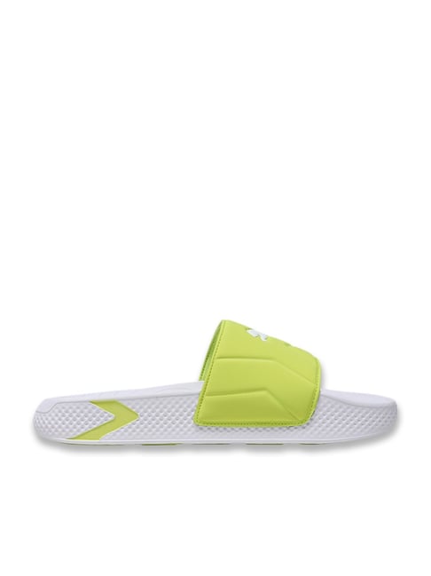 Puma Men's White, Lime Pow & Yellow Alert SoftridePro Leadpuff Slides