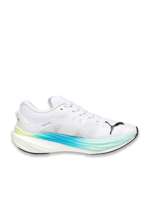 Puma Men's White & Mint Melt Deviate NITRO 3 Running Shoes-picture-31