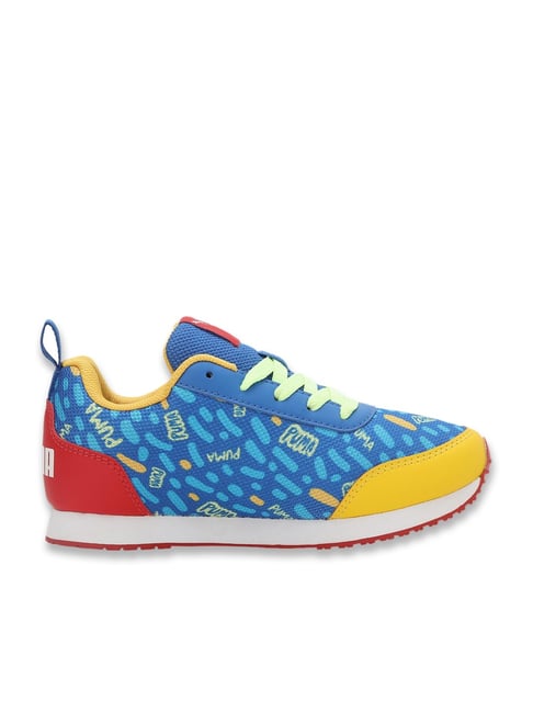 Puma Unisex Victoria Blue, Spectra Yellow Fizzy Apple Sunny Jr V1 Sneakers