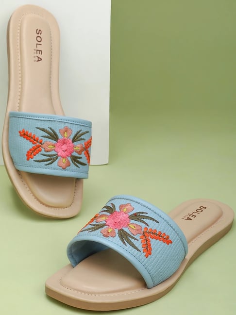 Paragon Women's Sky Blue Slides