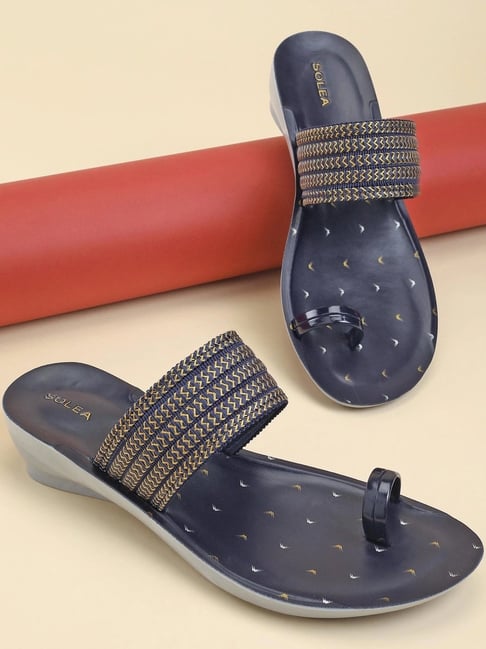 Paragon Women's Blue Toe Ring Sandals-picture-10